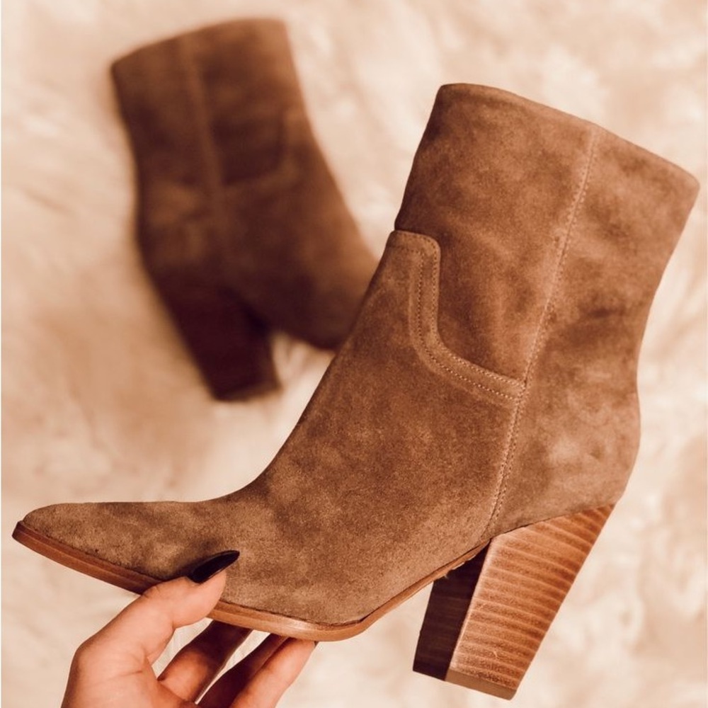 Marc Fisher Brown Suede Heeled Boots
